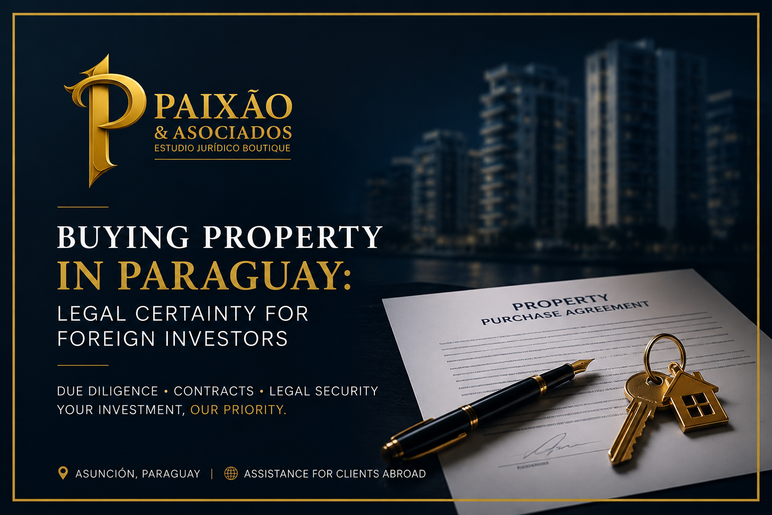 Buying property in Paraguay with legal certainty for foreign investors represented by Paixão & Asociados