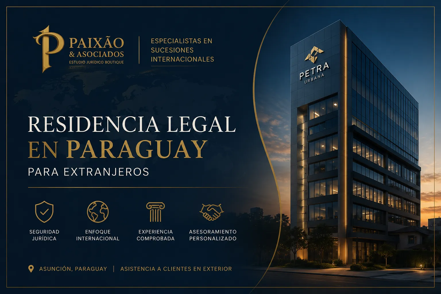 Residencia legal en Paraguay para extranjeros con asesoramiento jurídico de Paixão & Asociados