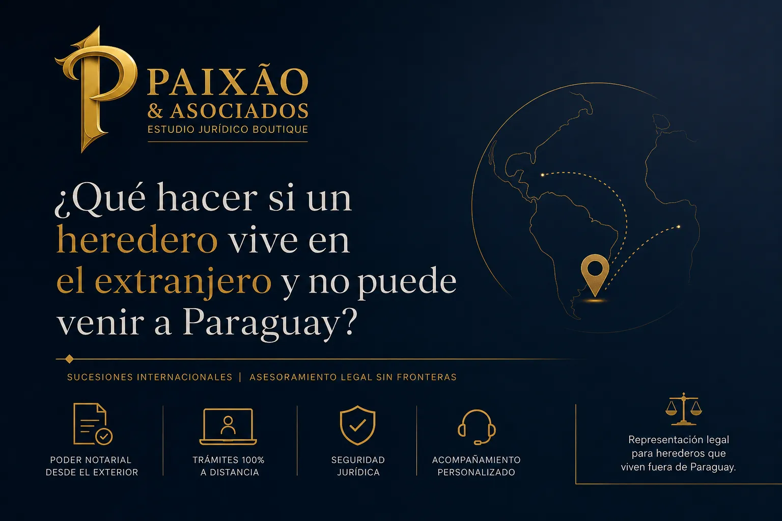 ¿Qué hacer si un heredero vive en el extranjero y no puede viajar a Paraguay? Sucesión internacional con representación legal a distancia.