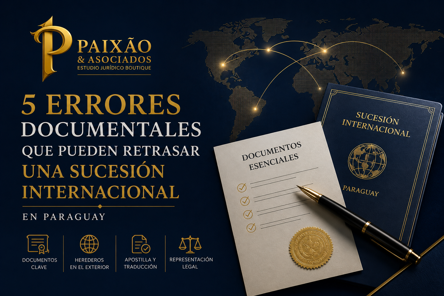 Errores documentales que pueden paralizar una sucesión internacional en Paraguay para herederos que viven en el exterior.