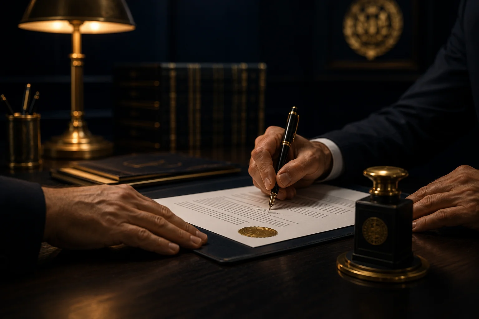 Signing a public deed before a notary in Paraguay